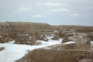 The fortress of Gonur Tepe in the snow