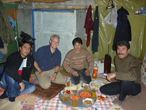 Kurdish lunch, currently eaten in the garage