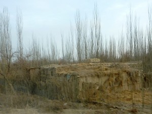 Traditionally built home of straw and mud near Hotan