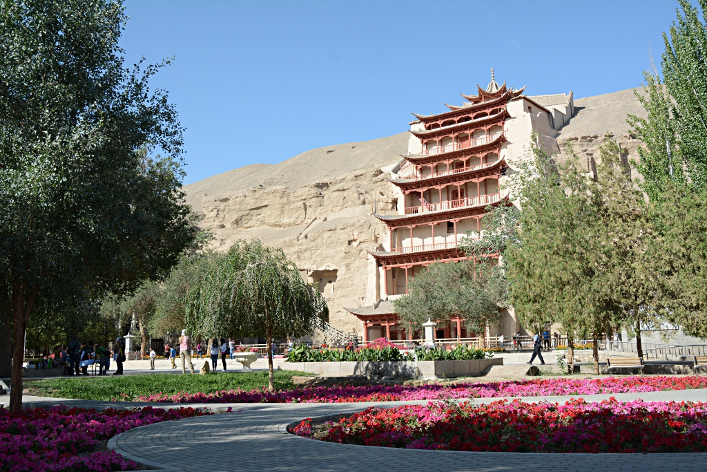 Dunhuang: The structure around the giant Buddha at the Mogao caves